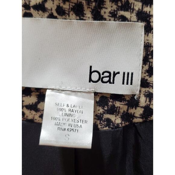 Bar lll Womens Beige Black Leopard Print Long Sleeve Open Front Blazer Jacket S - Picture 8 of 11